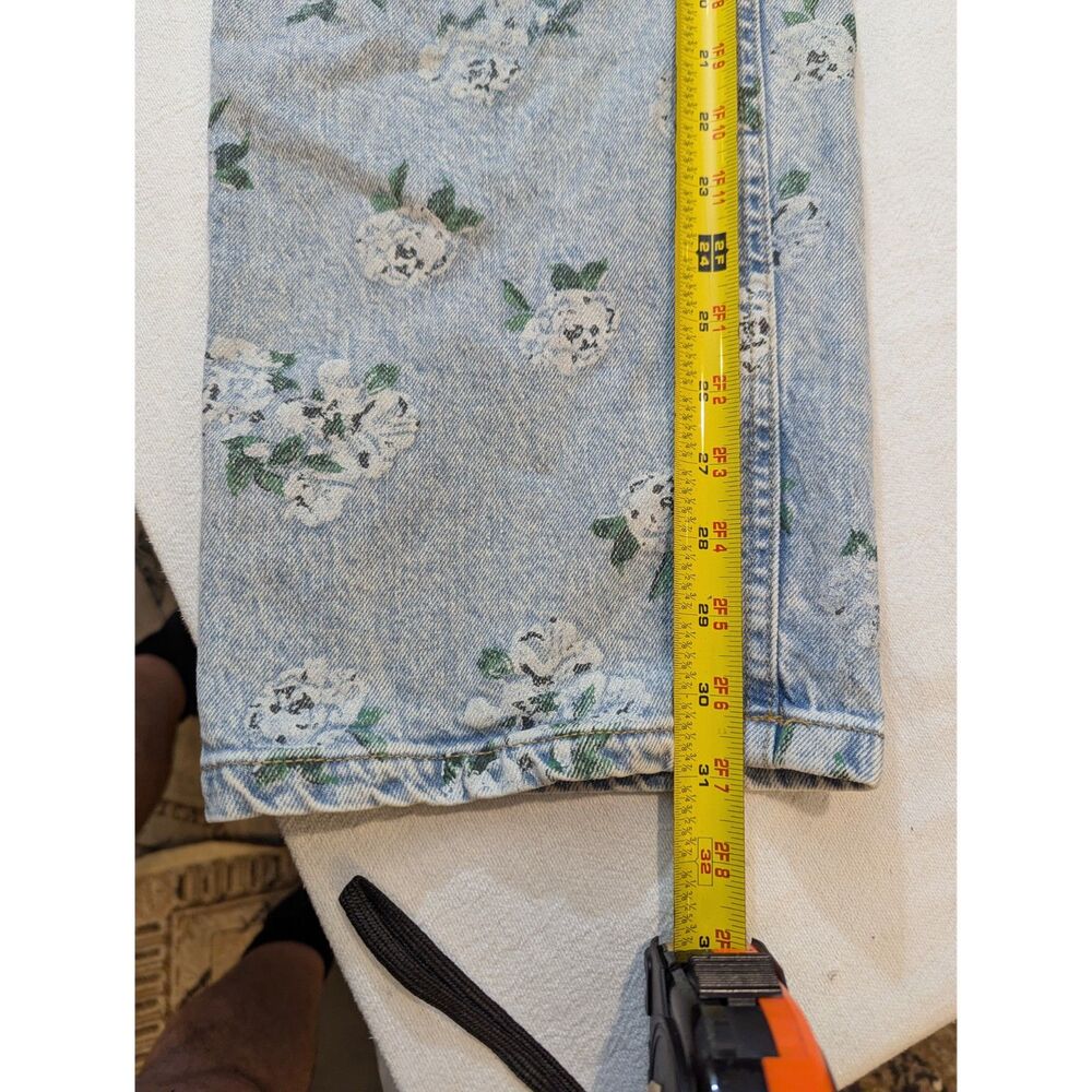 Wild Fable Floral Print Jeans Womens 29x31 90s Relaxed Straight Acid Wash Denim - Picture 7 of 7
